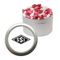 Silver Candy Window Tin w/ Candy Hearts